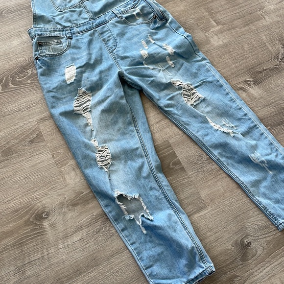 Sadie & Sage | Distressed Denim Overalls - Picture 4 of 8